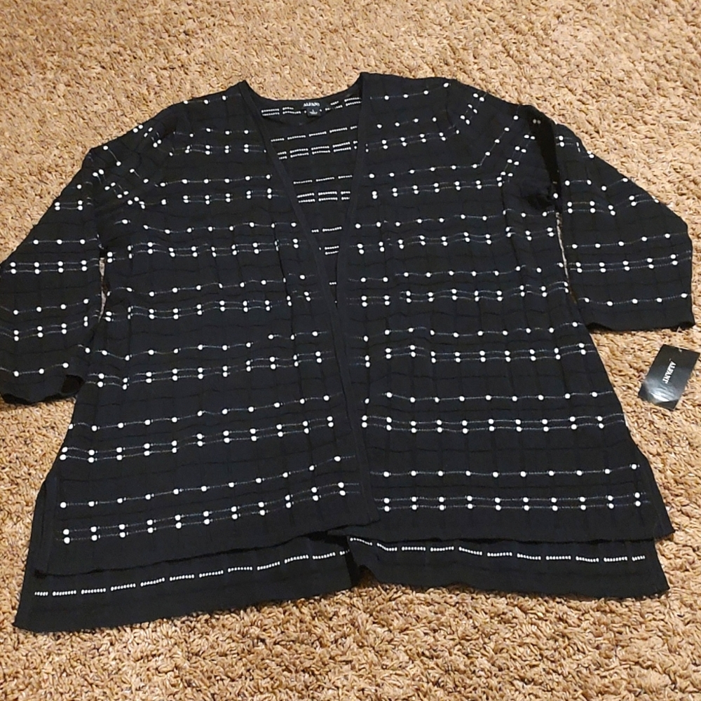 Alfani women's black/white cardigan sweater L. NWT
